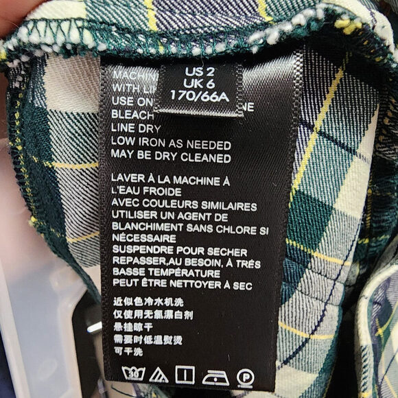 Urban Outfitters Green Plaid Tartan Cropped Pants Size 2 - Picture 9 of 10